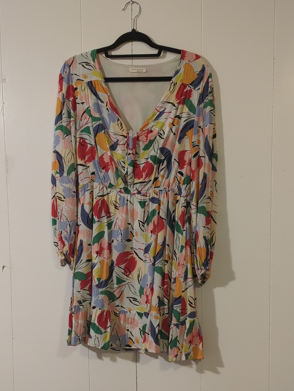 lovestitch Multicolor Floral V-Neck Mini Dress